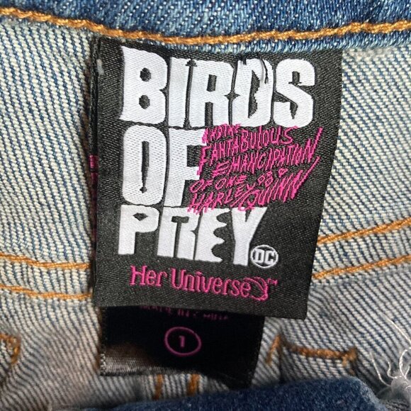 Harley Quinn Birds Of Prey DC Comics  Destructed Hi-Rise Shorts size 1-XS - Picture 3 of 9